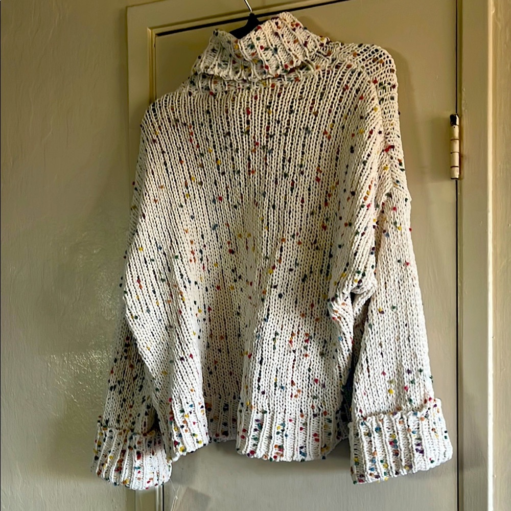 Speckled Knit Turtleneck Sweater
